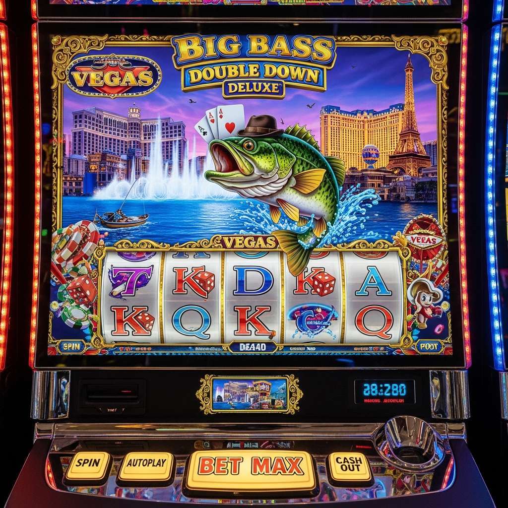 Big Bass Vegas Double Down Deluxe Persone che giocano alle slot machine in un casinò